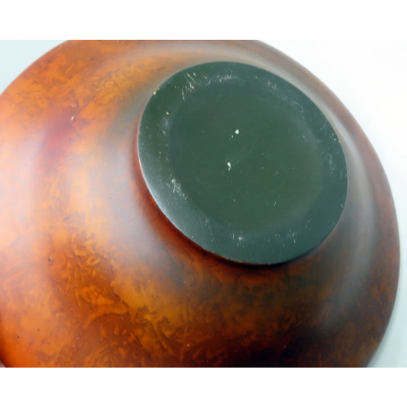 1970s Large 15" Western Hand Carved Wooden Decorative Vase Feather Decoupage - Picture 5 of 5